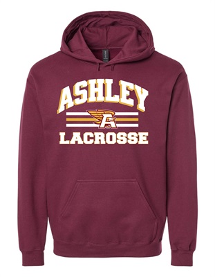 AHS Lacrosse Logo Maroon Hoodie -Orders Due Wednesday, March 13, 2024